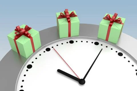 Concept of receiving a gift at a specific time Stock Illustration