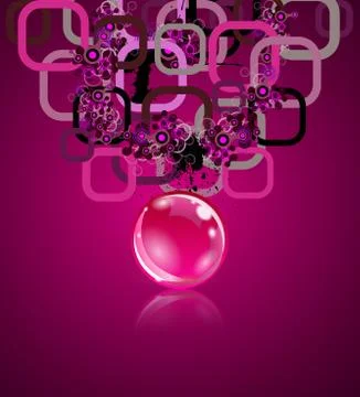 Concept with rectangles and sphere. Grunge elements on back Illustrazione stock