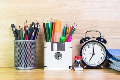 Concept recycle floppy disk, Creative objects used for obsolete furniture Stock Photos