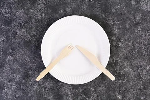 Concept recycle. Table serving with eco-friendly cutlery Stock Photos