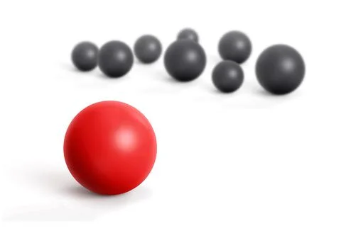 Concept with red and black marbles - Teamleader. 3d render Stock Illustration