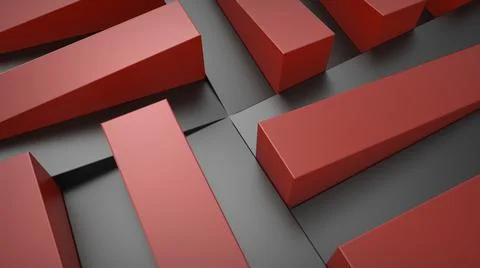 Concept red black design rectangular frames 3d illustration renderings 스톡 일러스트