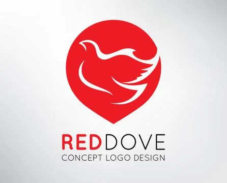 Concept red dove logo Stock Illustration