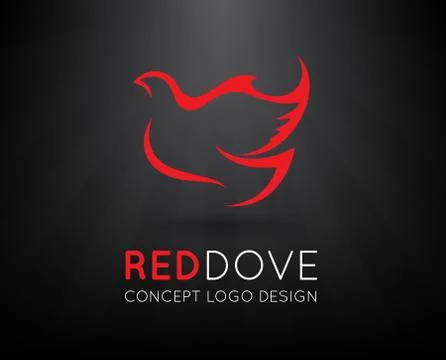 Concept red dove logo Stock Illustration