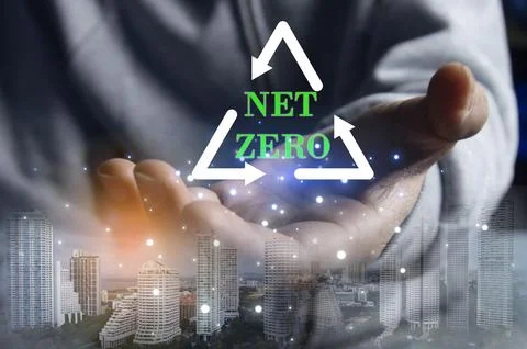 Concept to reduce global warming, increase green area clean air world,net zer Stock Photos