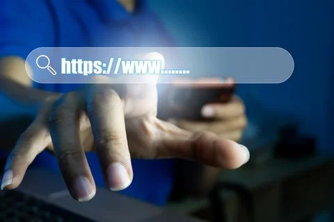 The concept of registering and setting up a website domain Stock Photos