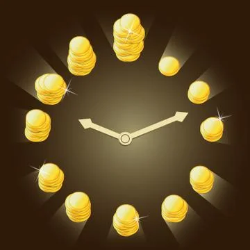 Concept  relationship between time and money Stock Illustration