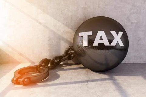 Concept of release from the shackles of tax Stock Illustration