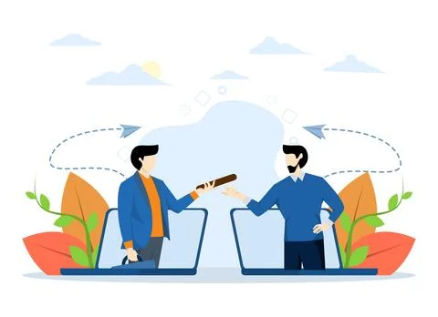 Concept of remote work or remote work Stock Illustration