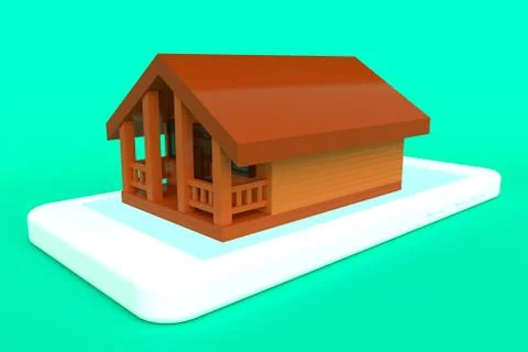 The concept of rental housing. 3d rendering Stock Illustration