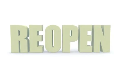 Concept of reopen. 3d illustration Stock-Illustration