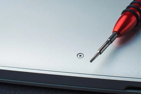 Concept of repair or technical service notebook. Foto stock