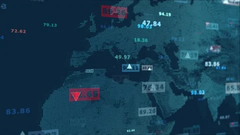 The concept of representing the conduct of world trading on the stock exchang Stock Footage 169368654
