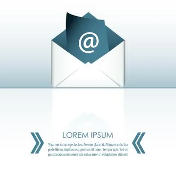 Concept representing email - envelope with paper sheet Stock Illustration