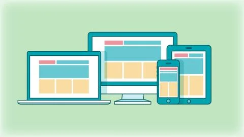 Concept of responsive web design Stock Illustration