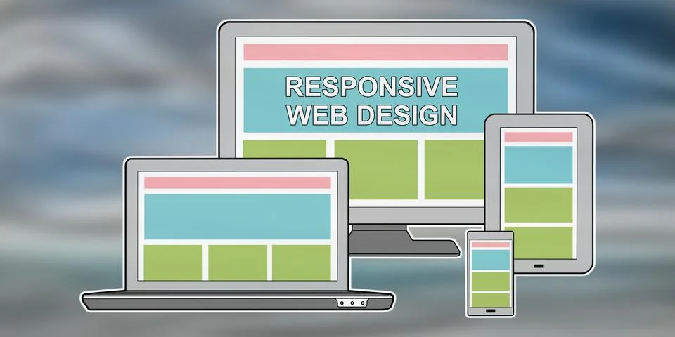 Concept of responsive web design Stock Illustration