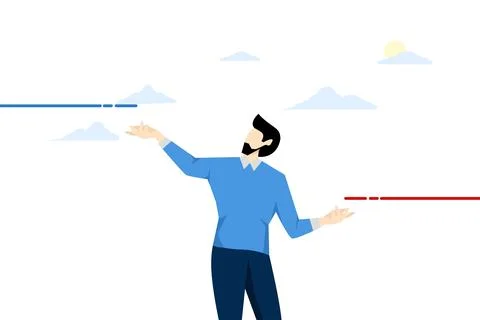 Concept of result expectation vs reality Stock Illustration
