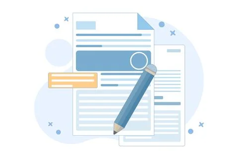 Concept Review of educational textbooks on creative writing and storytelling Illustrazione stock