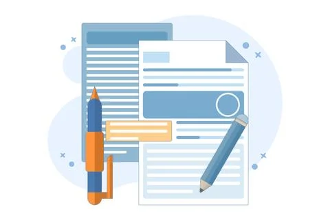 Concept Review of educational textbooks on creative writing and storytelling Illustrazione stock