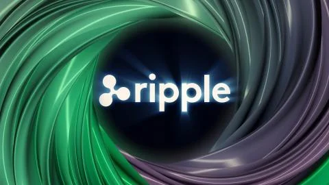 Concept of ripple , a Cryptocurrency secured chain, Digital money. Concept of イラスト素材