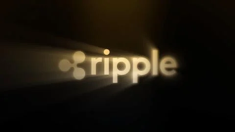 Concept of ripple , a Cryptocurrency secured chain, Digital money. Concept of Stock Illustration