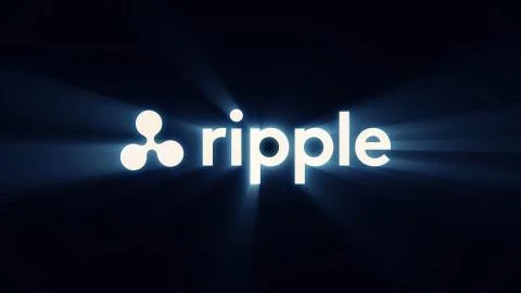 Concept of ripple , a Cryptocurrency secured chain, Digital money. Concept of Stockillustratie