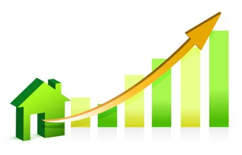 Concept rising property value illustration design over white Ilustração Stock