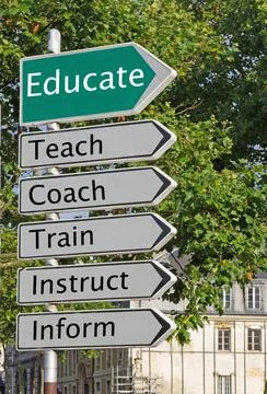 A Concept Road Sign for 'Educate' Stock Photos