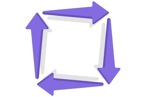 Concept of rotate, refresh, repeat, undo, automate, reload and restore icon. Illustrazione stock