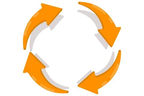 Concept of rotate, refresh, repeat, undo, automate, reload and restore icon. 스톡 일러스트