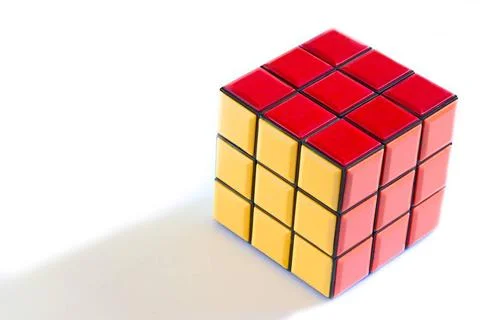 Concept ; Rubik puzzle cube game on white background Copyright: xVxMishra/... Stock Photos