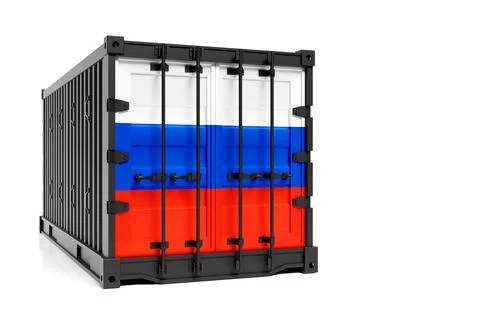 The concept of  Russia  export-import, container transporting and national de 스톡 일러스트