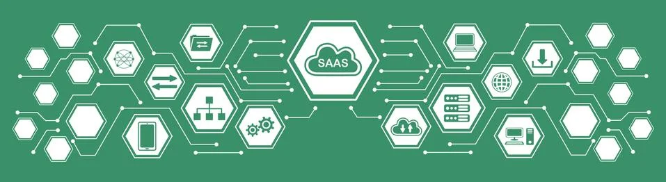 Concept of saas Ilustração Stock