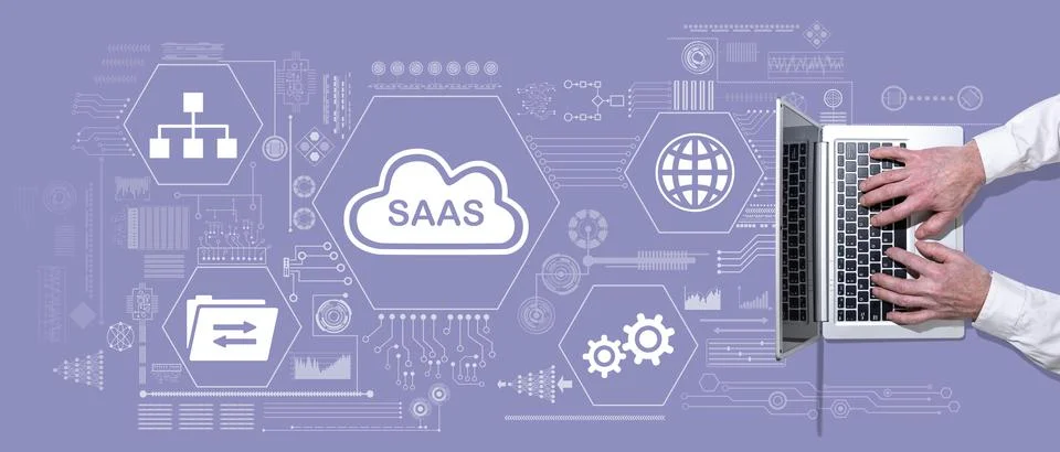 Concept of saas Stockfoto's