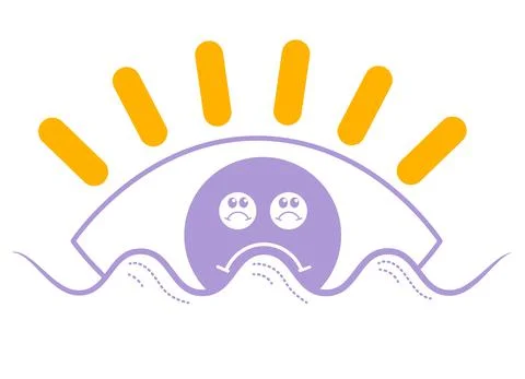 Concept of a sad eye in emotions Stock Illustration