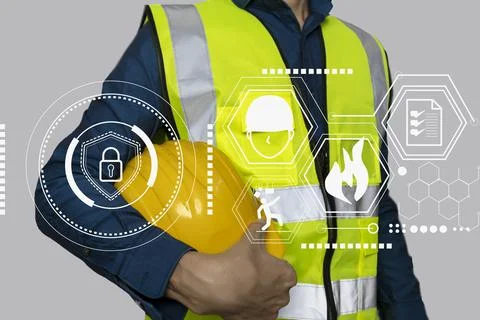 The concept of safety engineers to receive warnings before construction wor.. Stock Photos