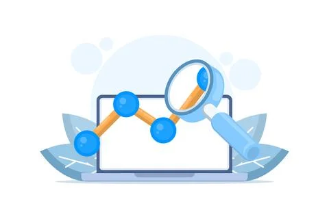 Concept of sales data report, sales accounting or finance, growth chart. Stock Illustration