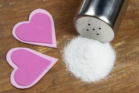 Concept of salt causing high blood pressure Stock Photos
