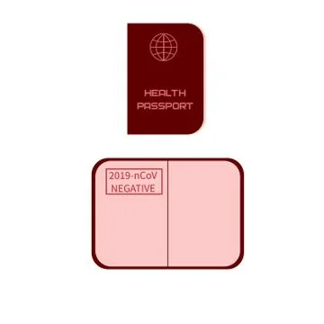 Concept sample of immune passport with stamps of immunity to coronavirus, Cov Stock Illustration