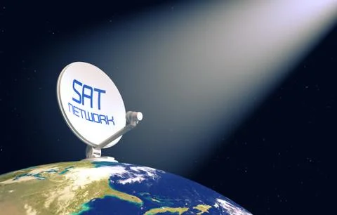 Concept of satellite network- Elements of this image furnished by NASA Ilustración de archivo