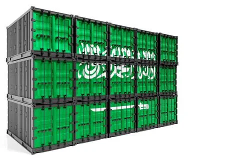 The concept of  Saudi Arabia export-import, container transporting and nation 스톡 일러스트