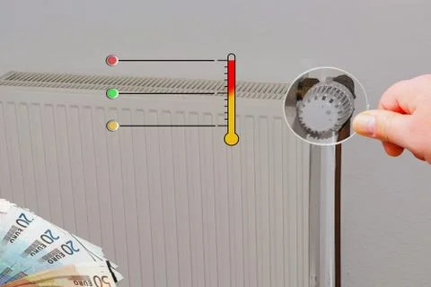 Concept  save heating costs. Stock Photos