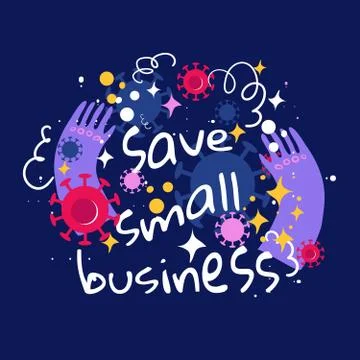 Concept for save small businesses during the financial crisis Stock Illustration