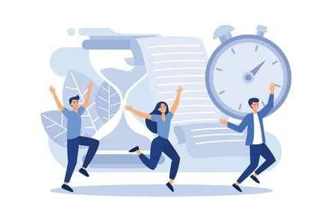 Concept save time, Money saving. Times is money. Business and management, Pig Stock Illustration