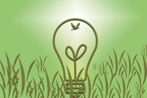 The concept of saving and generating electricity, protecting the earth Stock Illustration