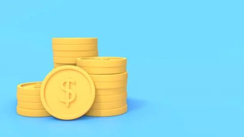 Concept saving money. 3D gold coin stack background. Saving and money growt.. 스톡 일러스트