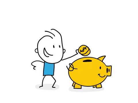 The concept of saving or save money or open a bank deposit. Stock Illustration