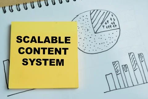Concept of scalable content system write on sticky notes Stock Photos