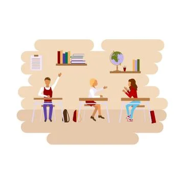 Concept of school class room Stock Illustration