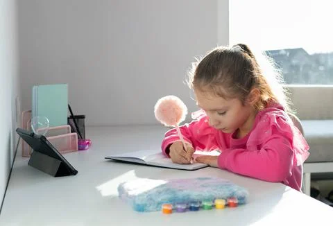 Concept of school, homework and the beginning of the school year Fotos Stock